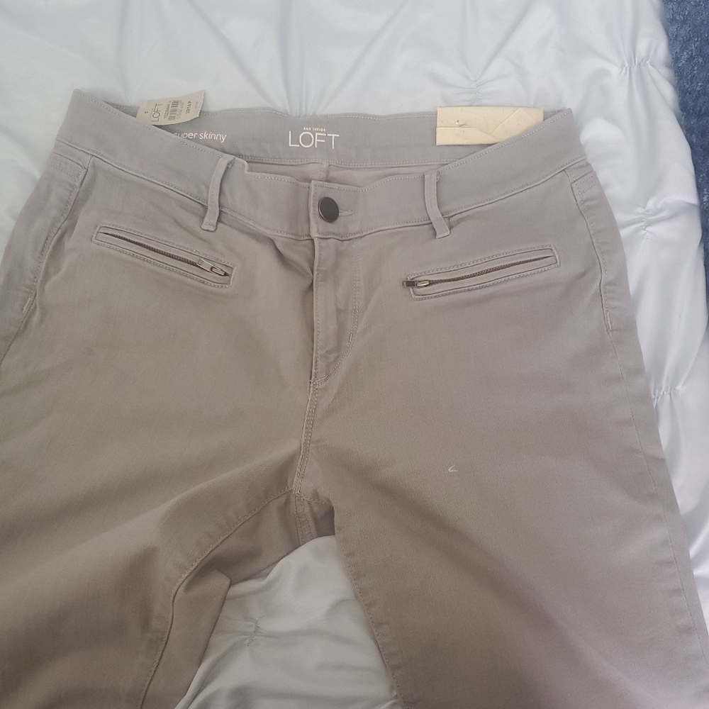 Petite Ann taylor loft super skinny gray jeans